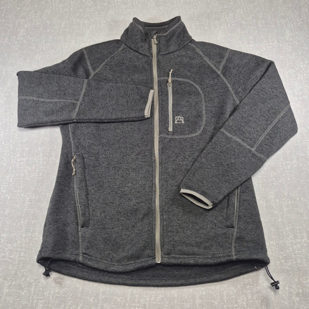 Avalanche Outdoor Mens Large Gray Sweater Fleece Full Zip Utility Jacket
